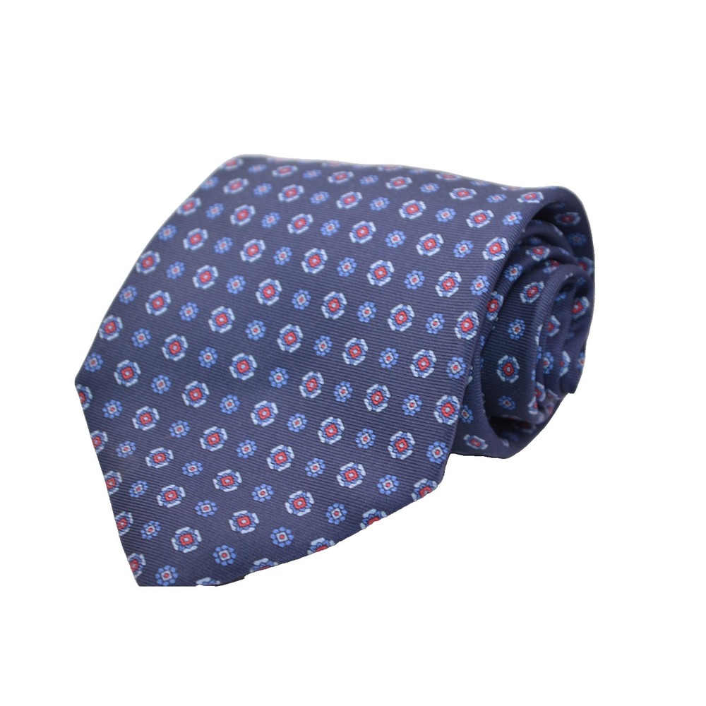Brooks Brothers Makers Pure Silk Geometric Tie USA Blue